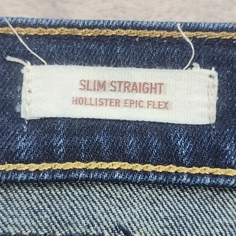 Hollister Jeans Mens 30x32 Blue Slim Straight Epic Flex Stretch Denim Casual